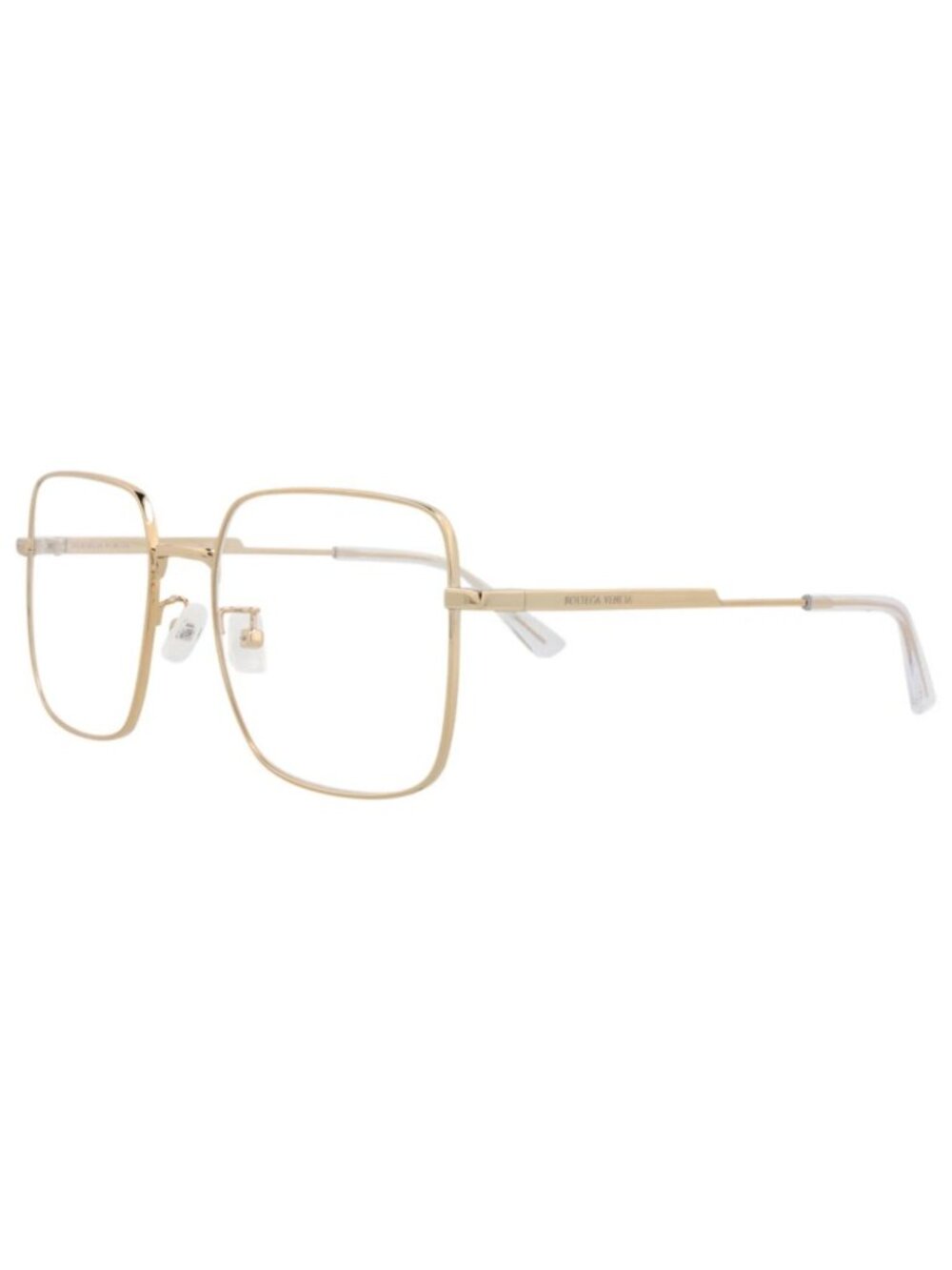 New Bottega Veneta Women's Eyeglasses Square Rectangle Metal Frame Red Red Eyew